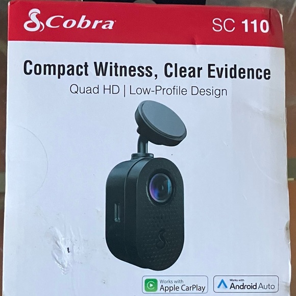 Compact Black Dash Cam with App Connectivity